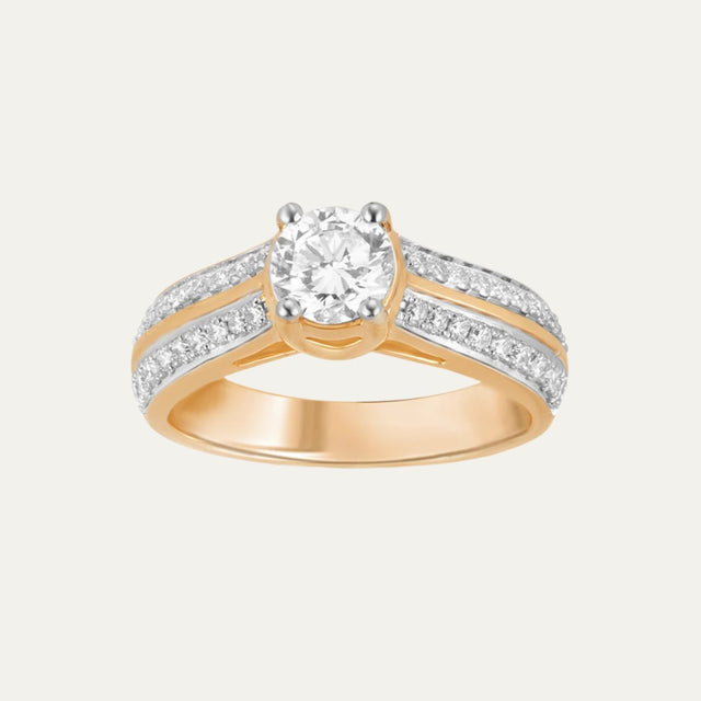 diamond jewellery golden elegance solitaire ring