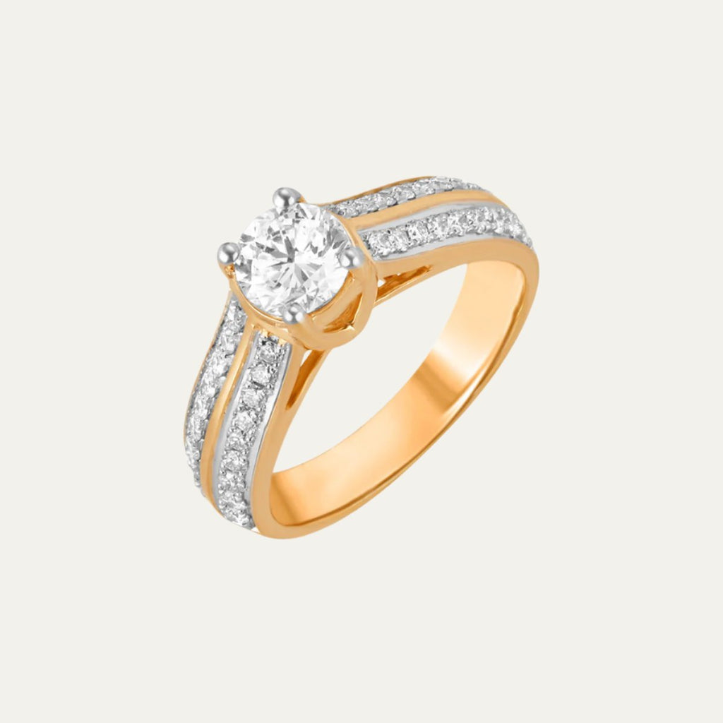 lab grown diamond golden elegance solitaire ring