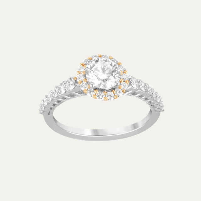 diamond jewellery harmony halo duo tone ring