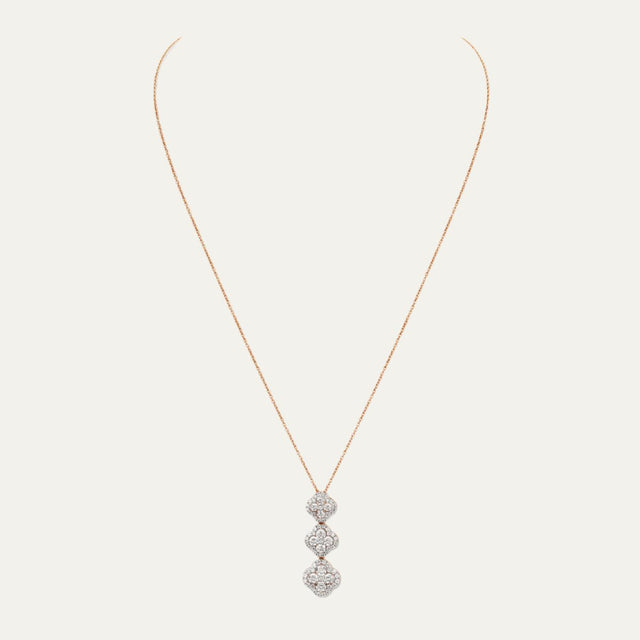 buy women lab grown diamonds aukera ethereal clover cascade linear pendant chain