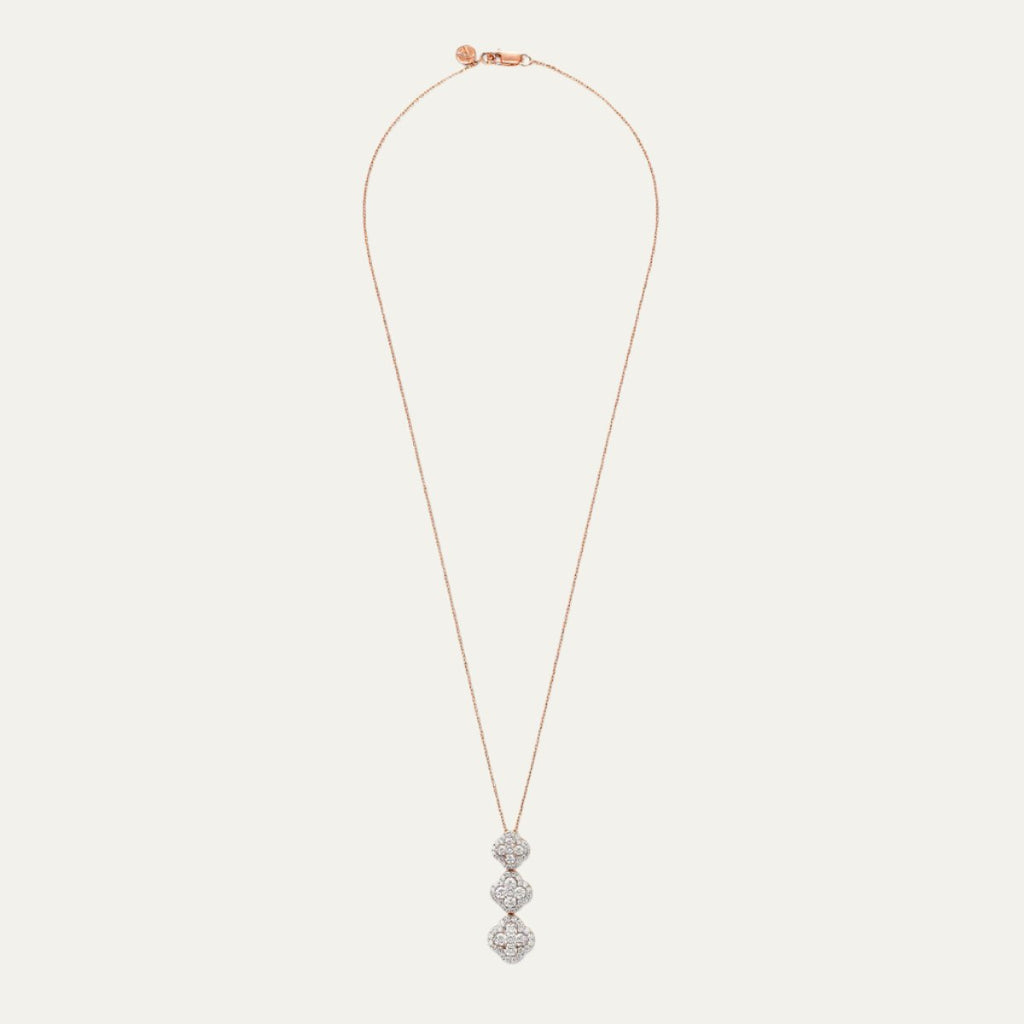 lab grown diamonds aukera ethereal clover cascade linear pendant chain