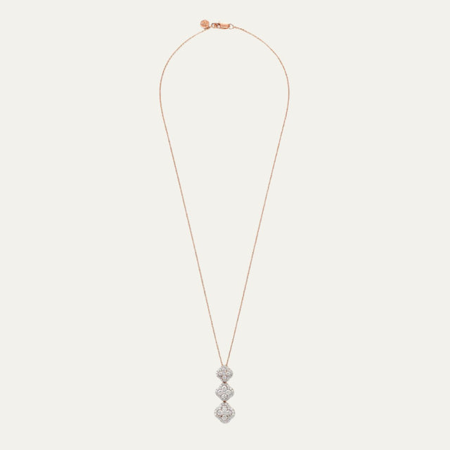 lab grown diamonds aukera ethereal clover cascade linear pendant chain