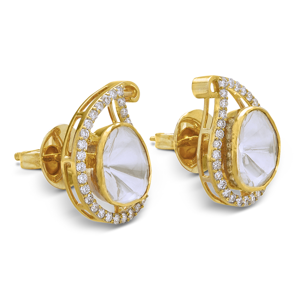 AUKERA PRINCELY PAISLEY POLKI STUDS