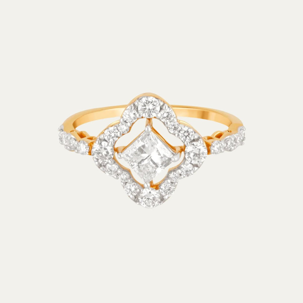 lab grown diamond clover elegance ring