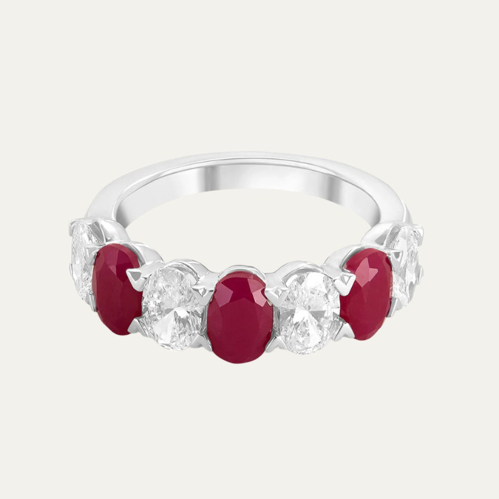lab grown diamond aukera radiant red bloom ring