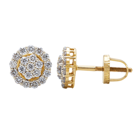 Aukera - Floral Halo Diamond Studs