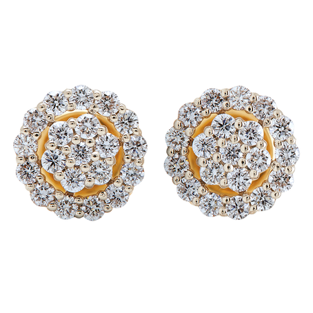 Aukera - Floral Halo Diamond Studs