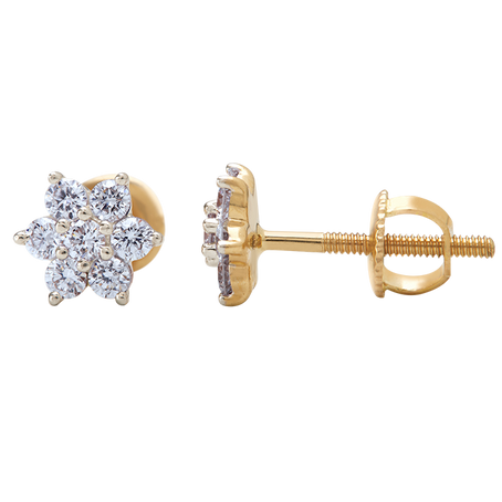 Aukera - Close-Knit Floral Diamond Studs