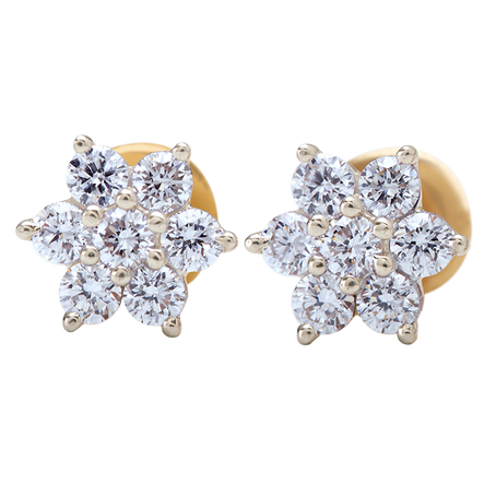 Aukera - Close-Knit Floral Diamond Studs