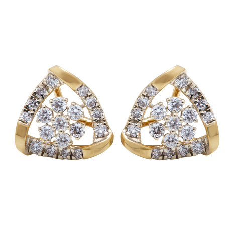 Aukera - Framed Floral Diamond Studs