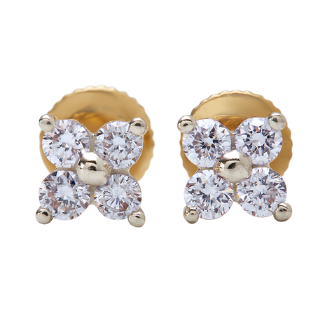 Aukera - Four-Petal Diamond Studs