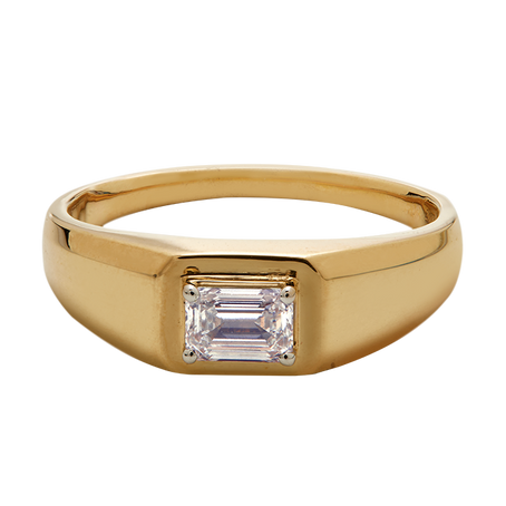 Aukera – Emerald Radiance Men's Gold Ring