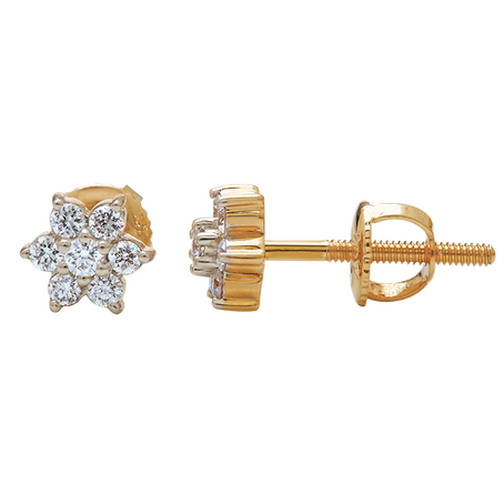 Aukera - Classic Floral Diamond Studs