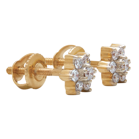 Aukera - Classic Floral Diamond Studs