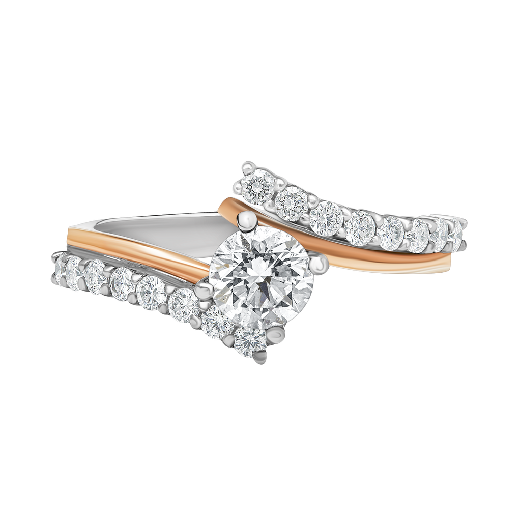 buy women lab grown diamond jewellery aukera elegance two tone shank ring