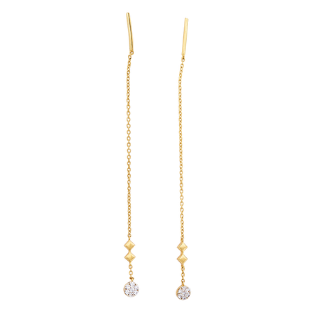 Aukera – Solitaire Drop Chain Earrings