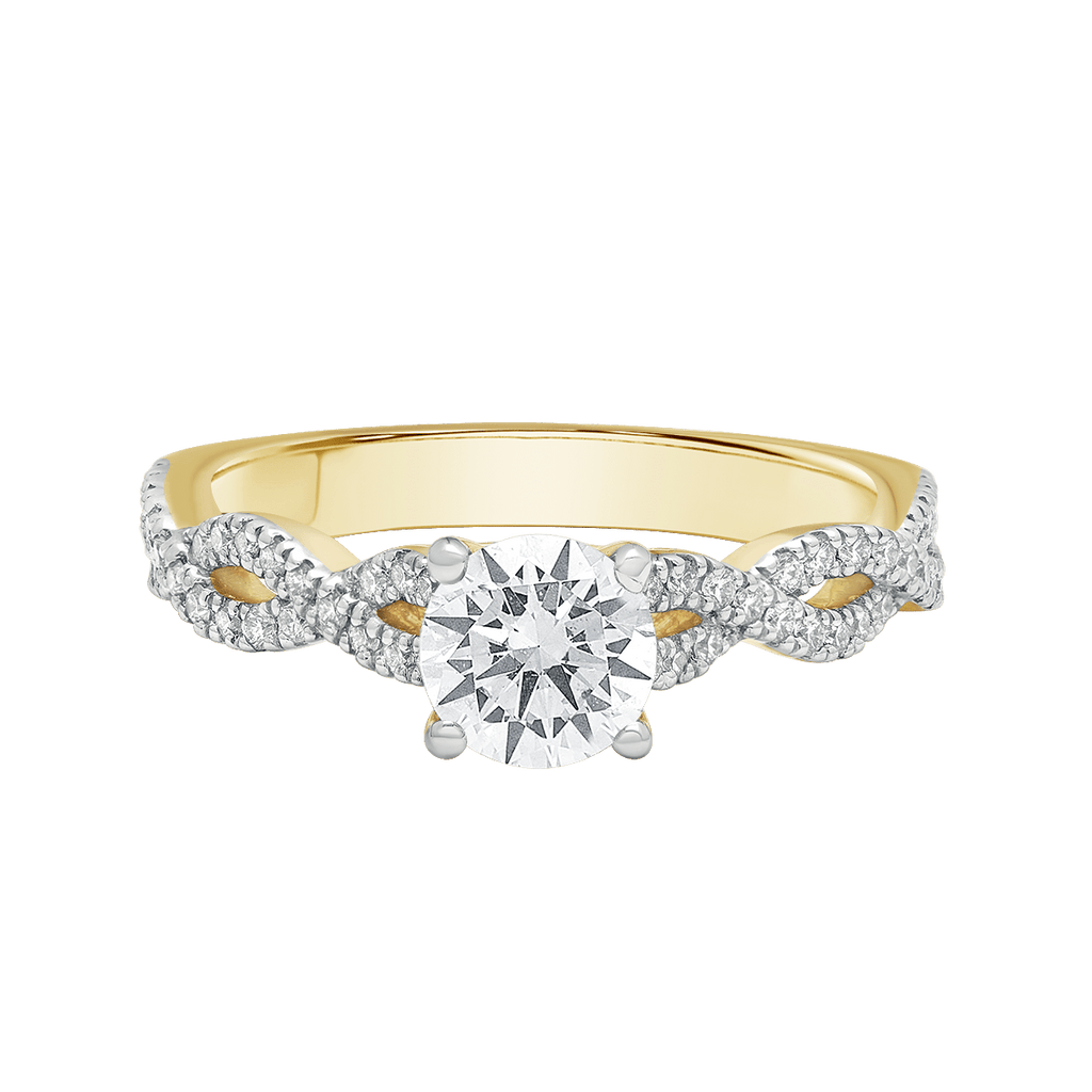 buy women lab grown diamond jewellery aukera braided shank solitaire ring