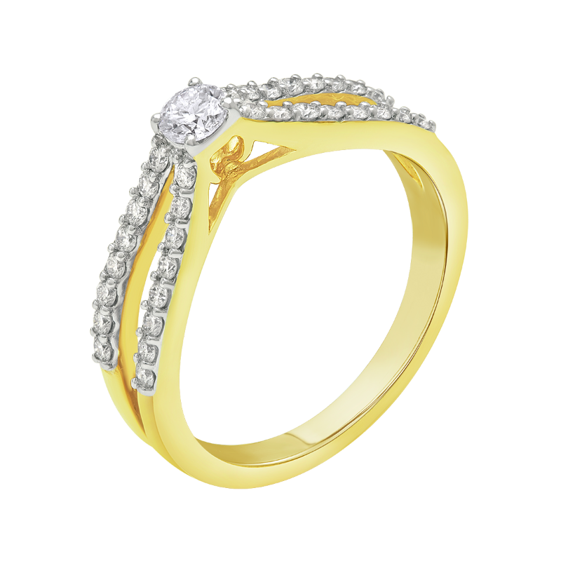 lab grown diamond aukera split shank solitaire ring