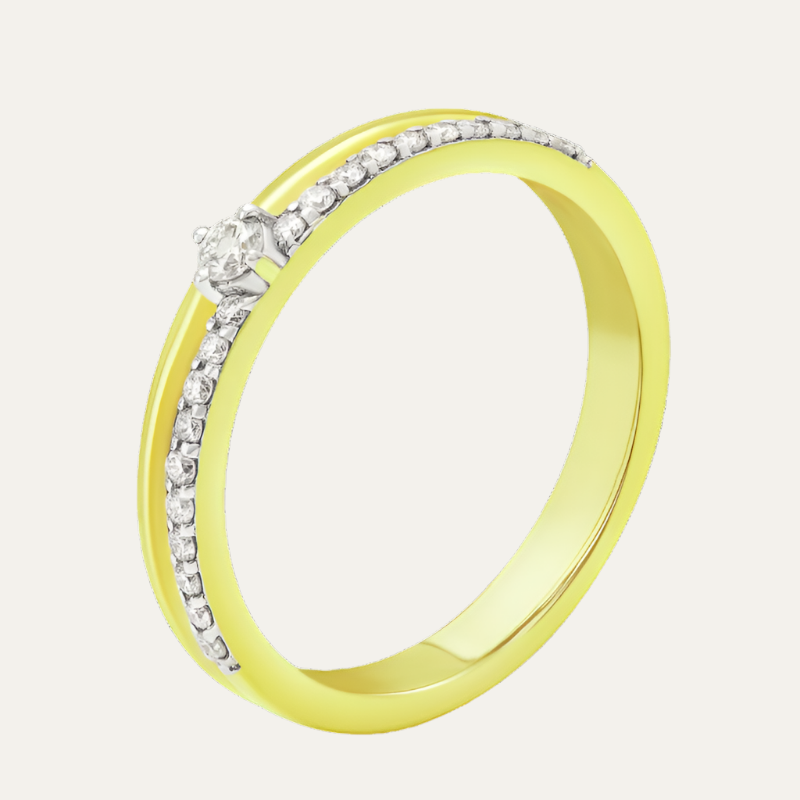 lab grown diamond aukera dual band solitaire ring