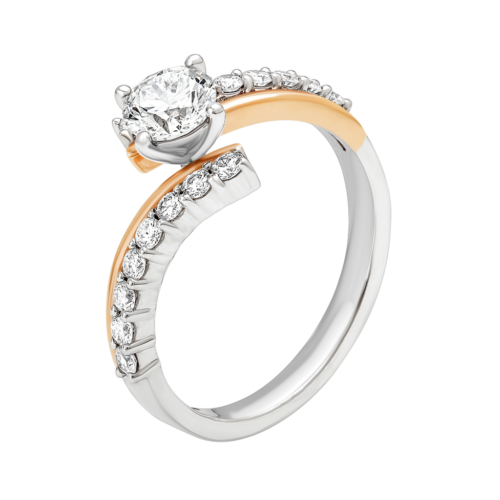 lab grown diamond aukera elegance two tone shank ring