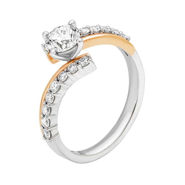 lab grown diamond aukera elegance two tone shank ring