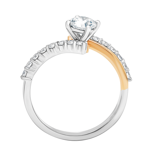 diamond jewellery aukera elegance two tone shank ring