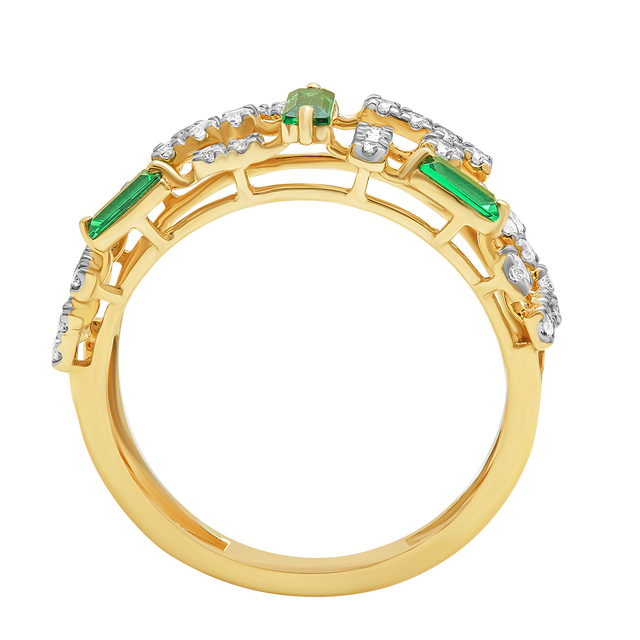 diamond jewellery aukera emerald radiance cocktail ring