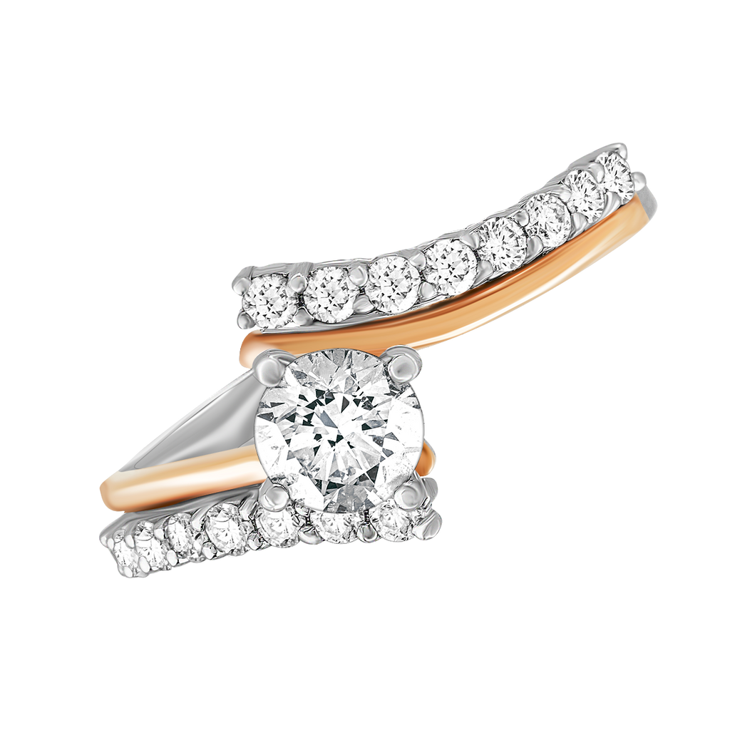 design price aukera elegance two tone shank ring
