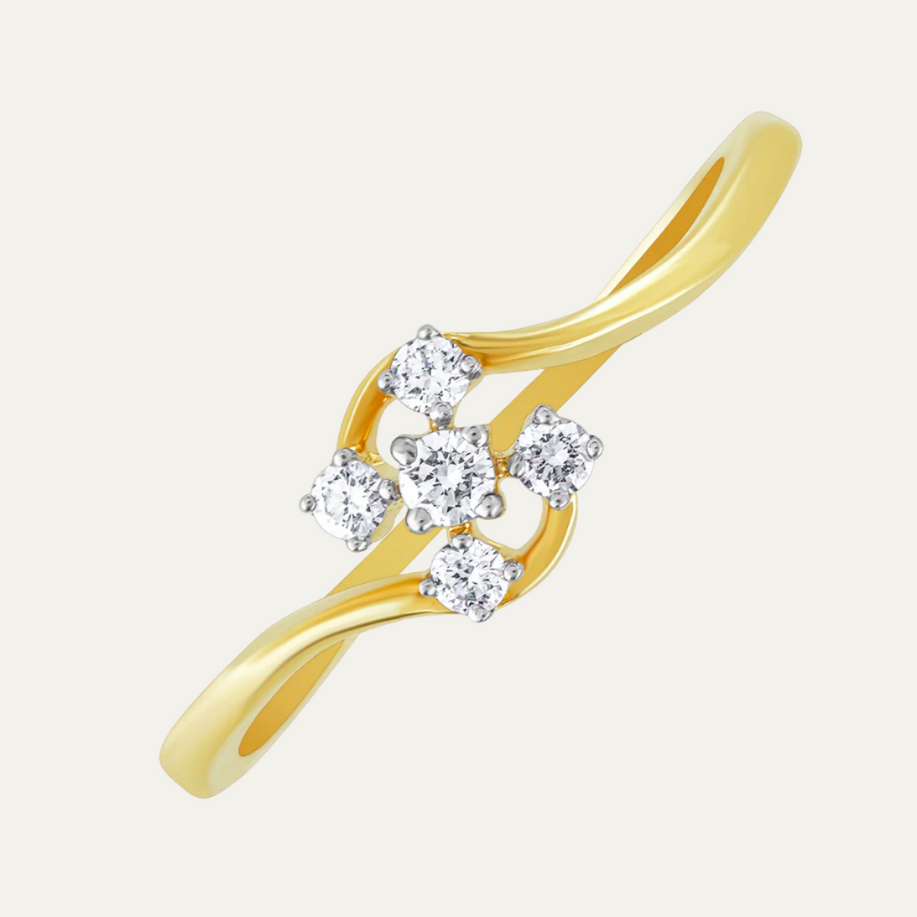 design price aukera floral diamond ring
