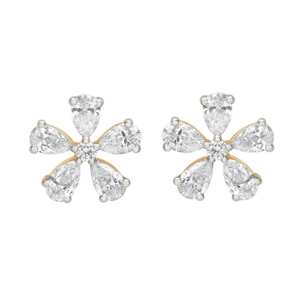 buy women lab grown diamond jewellery aukera diamond petal studs