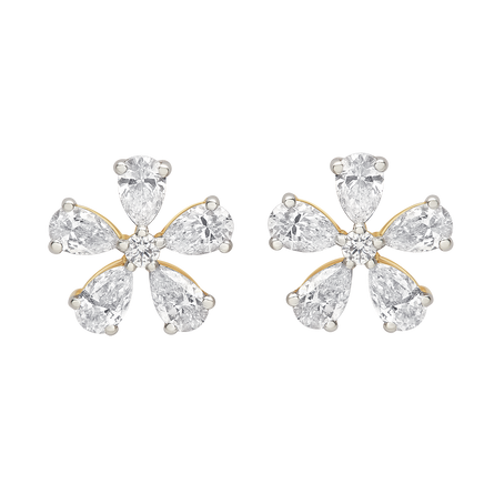 buy women lab grown diamond jewellery aukera diamond petal studs