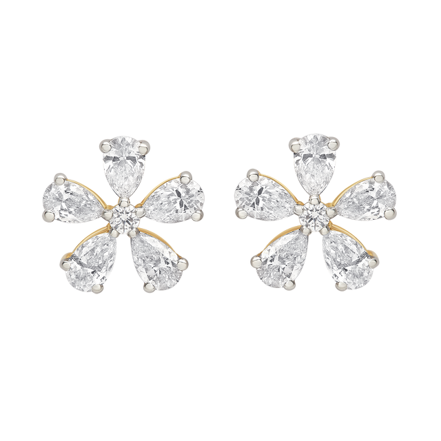 buy women lab grown diamond jewellery aukera diamond petal studs