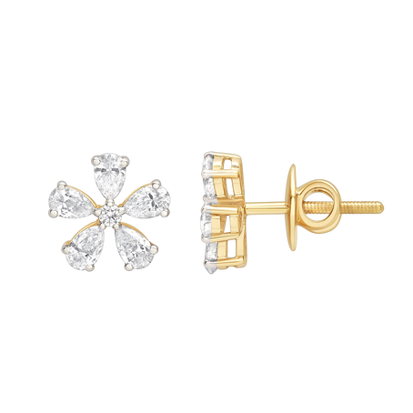 lab grown diamond aukera diamond petal studs
