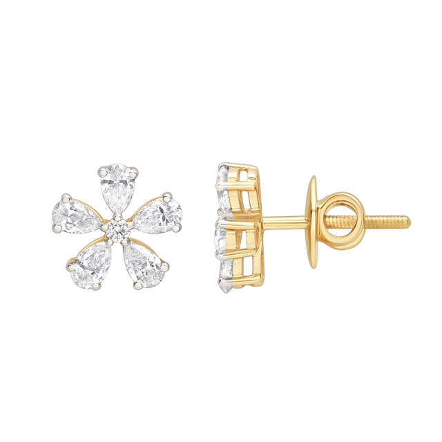 lab grown diamond aukera diamond petal studs