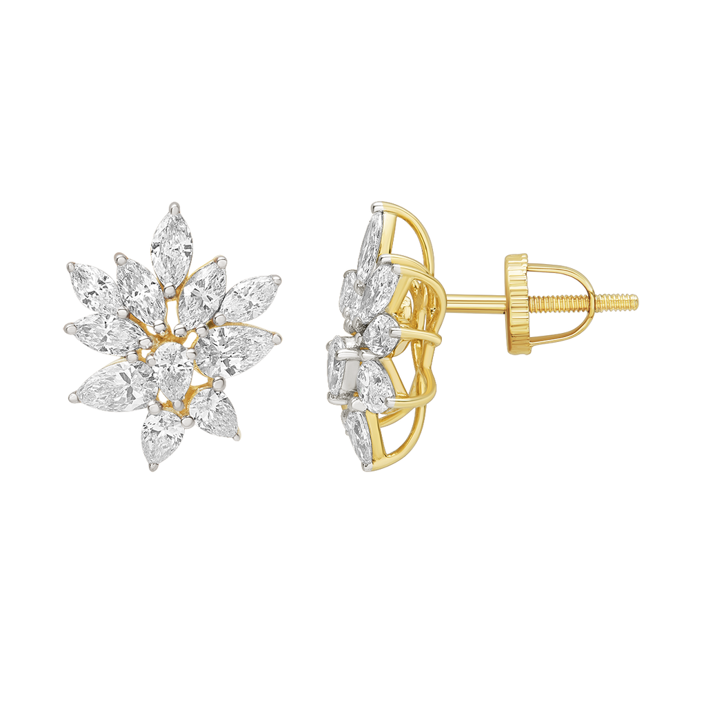 buy women lab grown diamond jewellery aukera floral harmony diamond studs