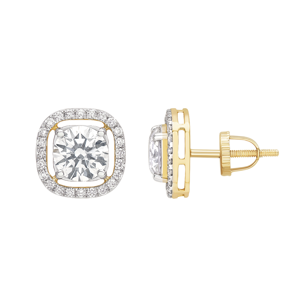 lab grown diamond aukera royal halo earrings