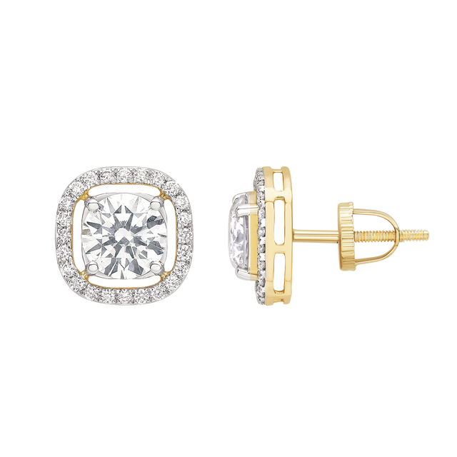 lab grown diamond aukera royal halo earrings