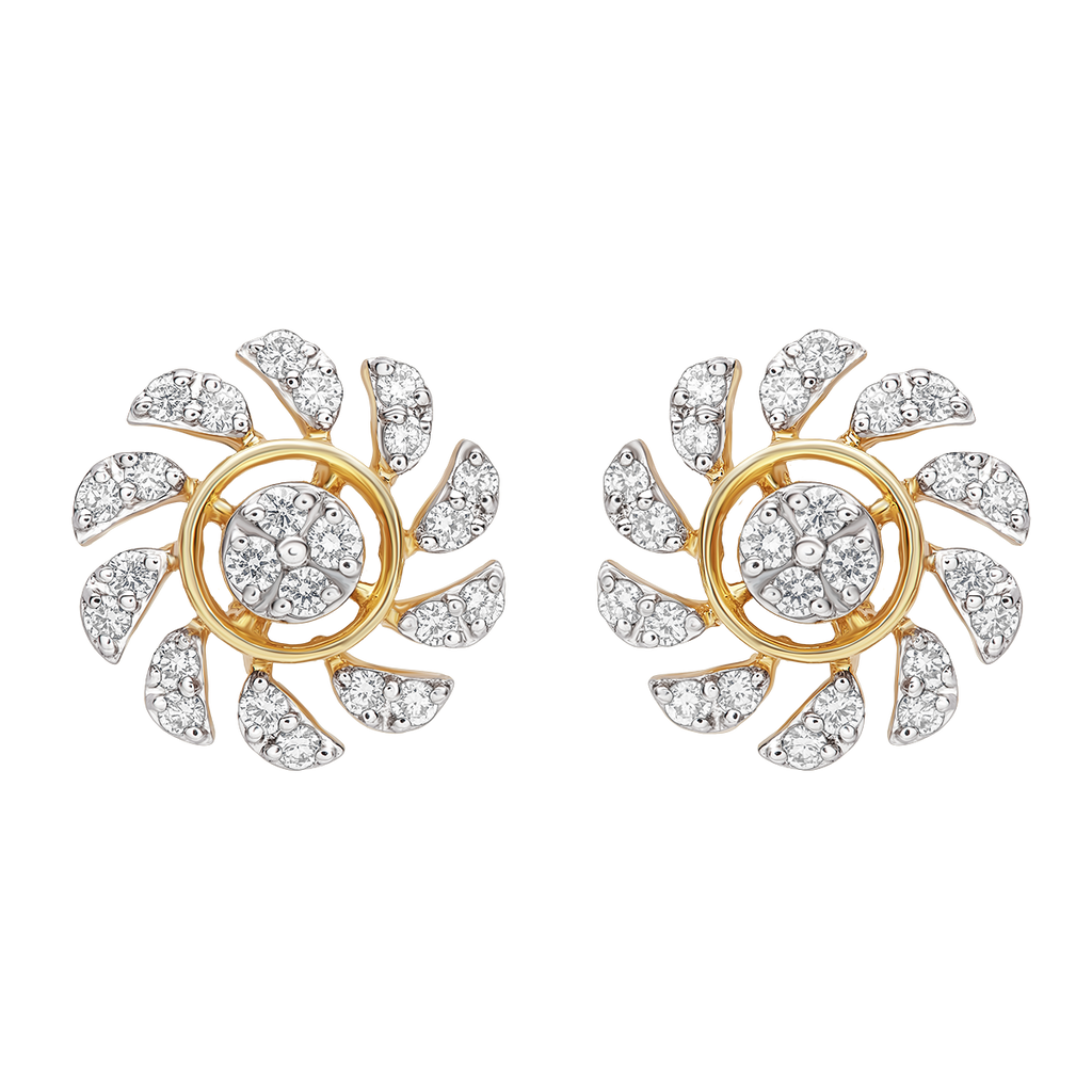 buy women lab grown diamond jewellery aukera floral cluster studs