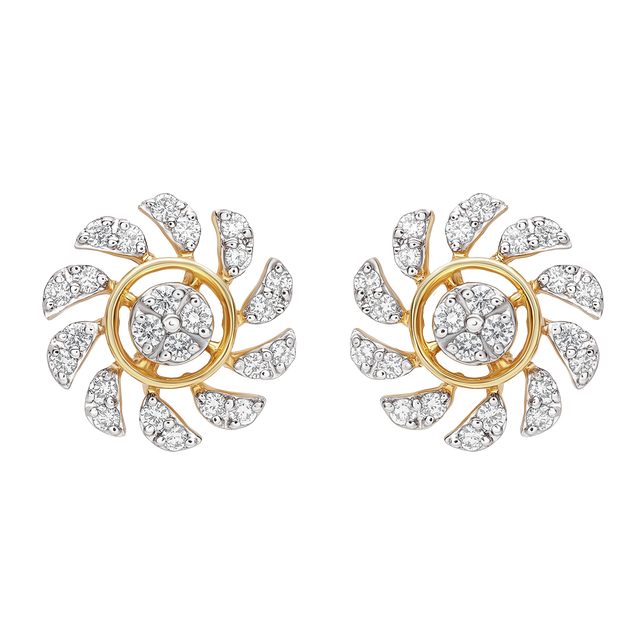 buy women lab grown diamond jewellery aukera floral cluster studs