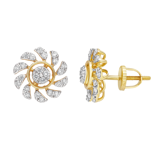 lab grown diamond aukera floral cluster studs
