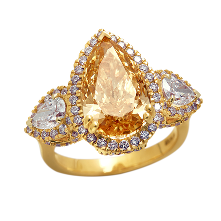Aukera – Champagne Heartline Pear Ring