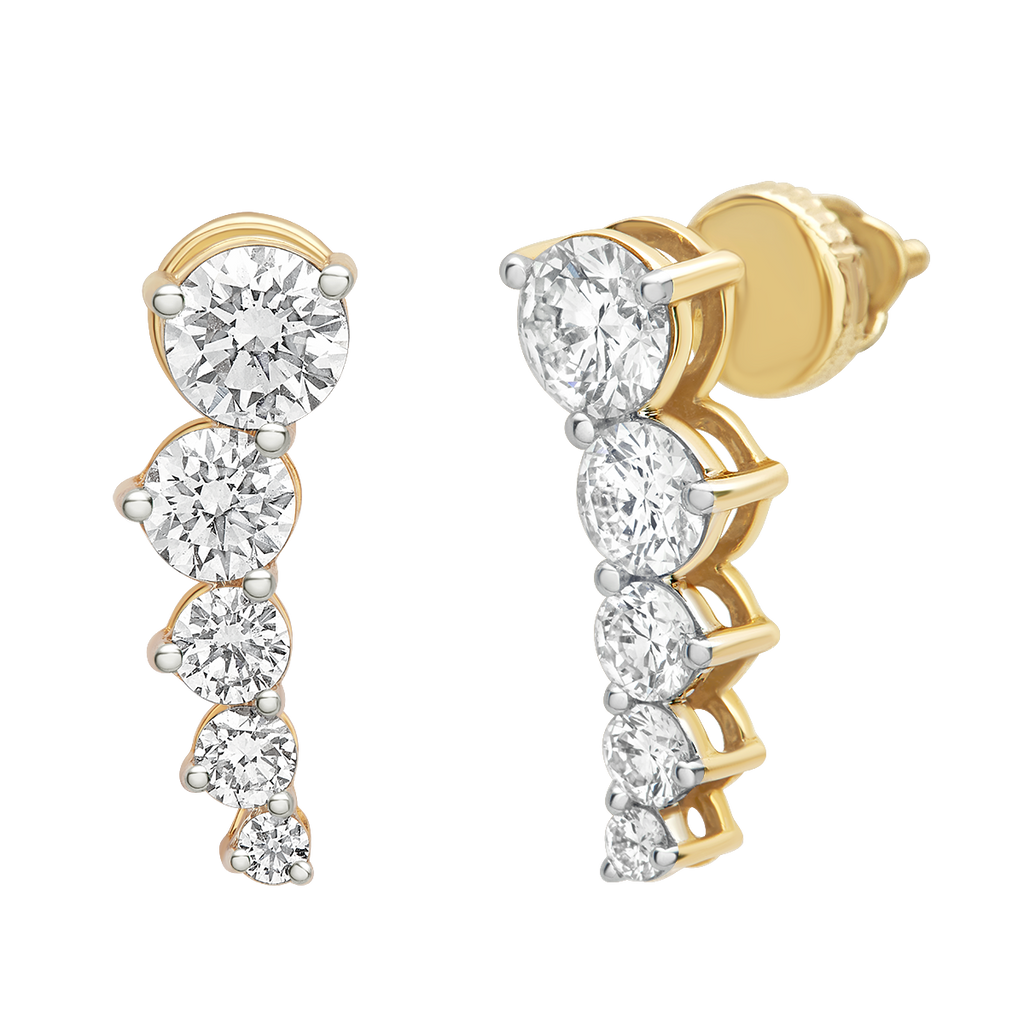 diamond jewellery aukera cascading diamond earrings