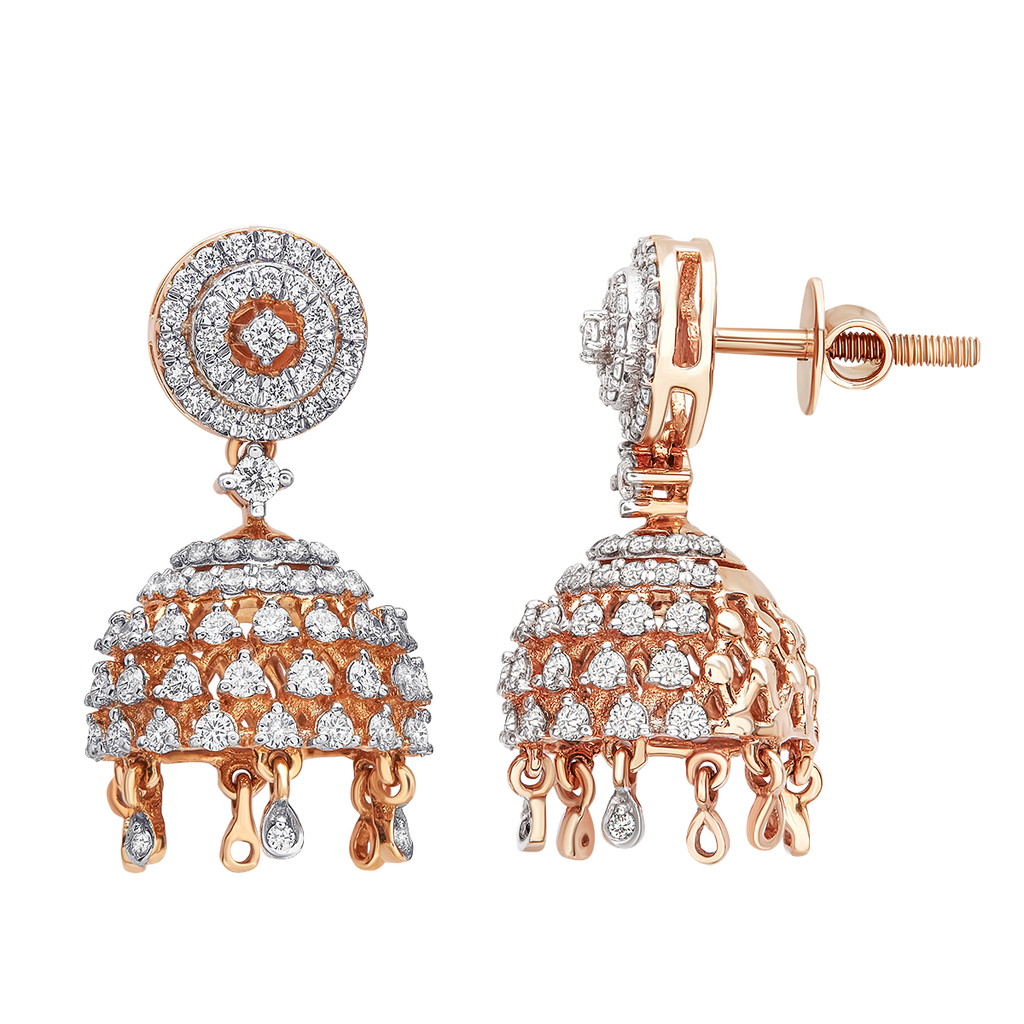 lab grown diamond aukera diamond jhumkas