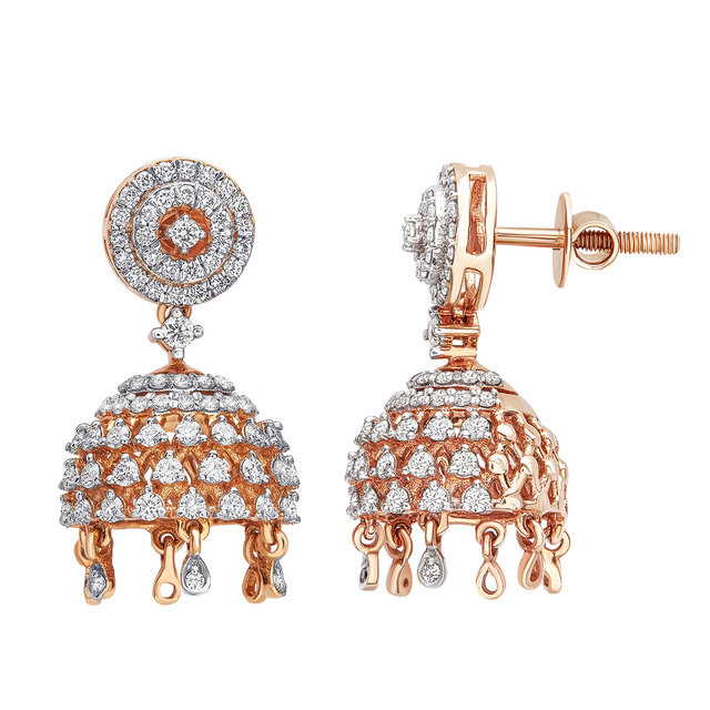 lab grown diamond aukera diamond jhumkas