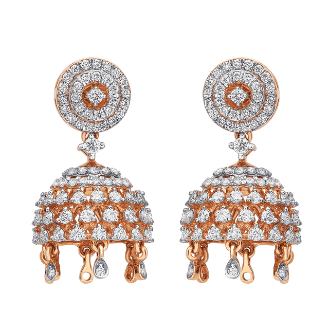 diamond jewellery aukera diamond jhumkas