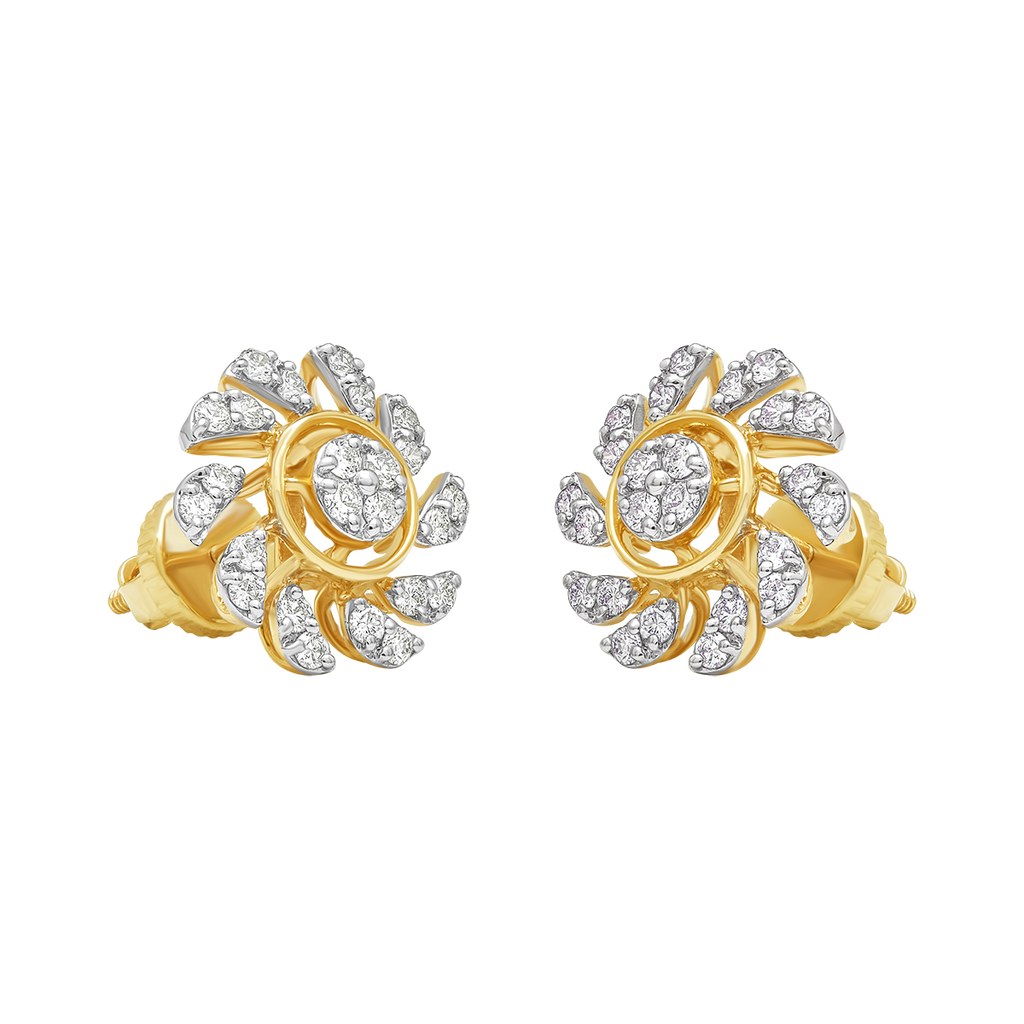 diamond jewellery aukera floral cluster studs