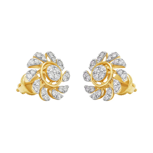 diamond jewellery aukera floral cluster studs