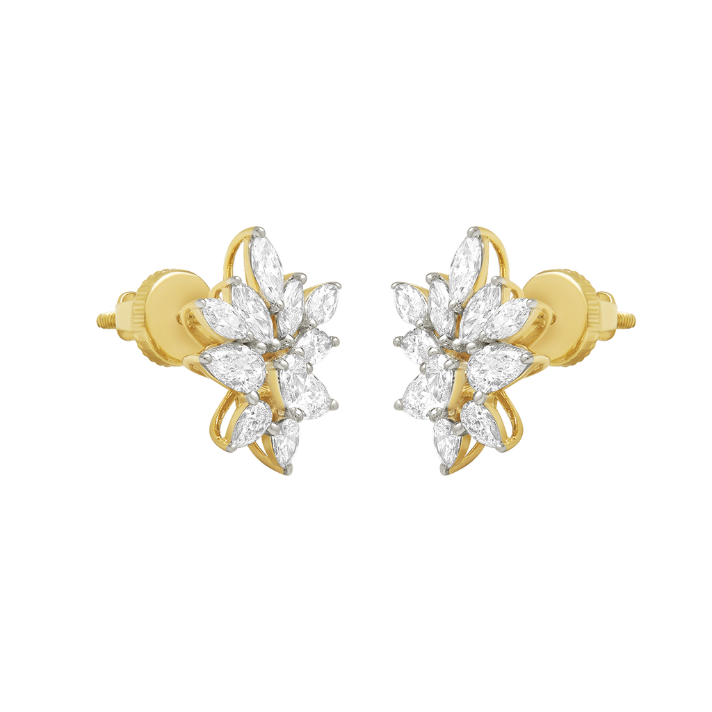 diamond jewellery aukera floral harmony diamond studs