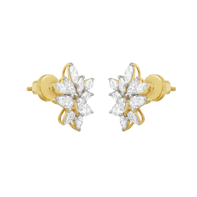 diamond jewellery aukera floral harmony diamond studs