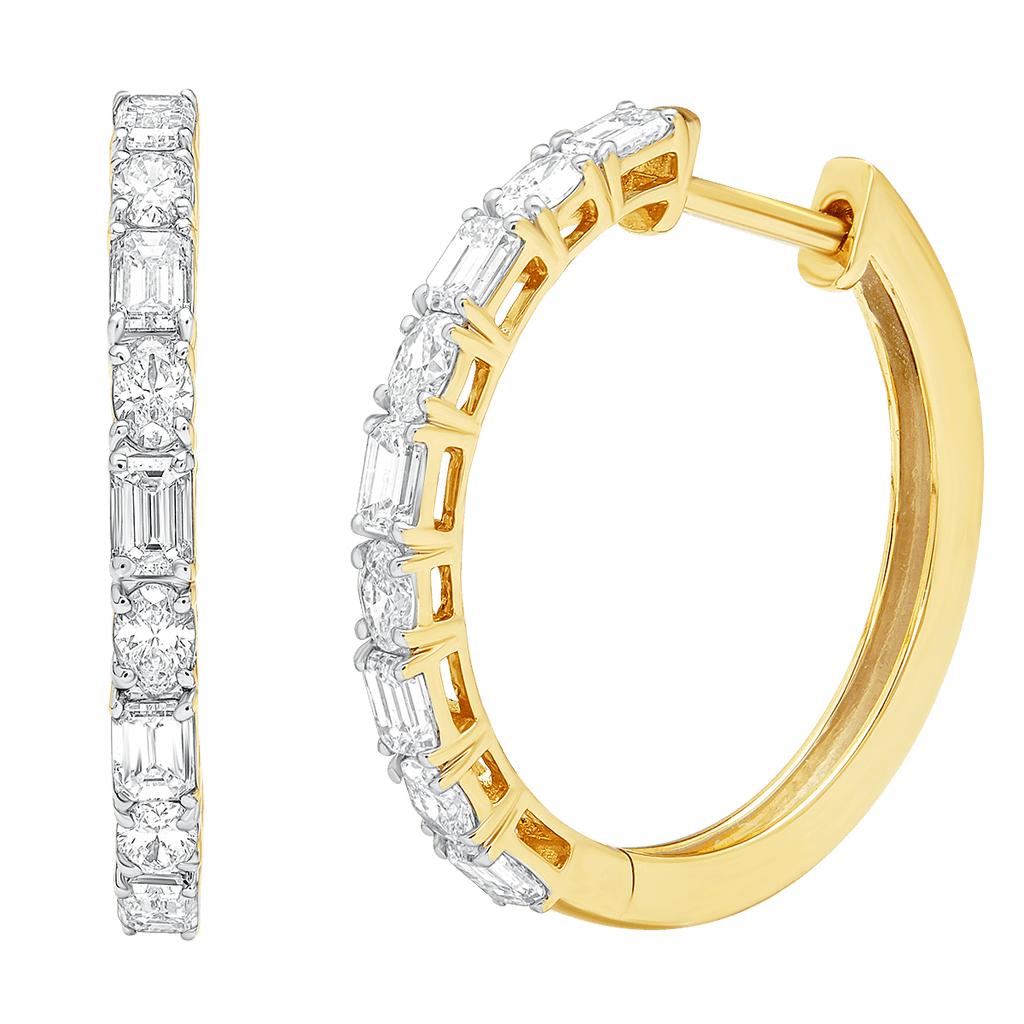lab grown diamond aukera half eternity hoop earrings